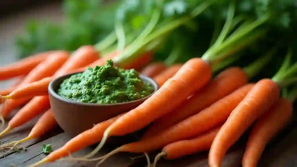 Cuisine zéro déchet : pesto gourmand aux fanes de carottes