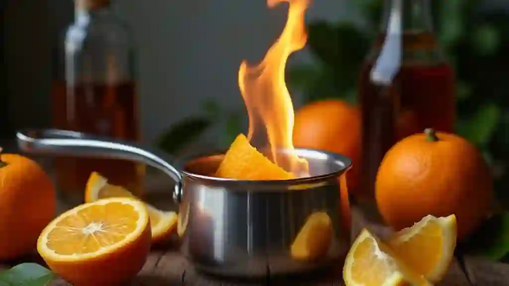 Technique de flambage sécurisée pour desserts et viandes