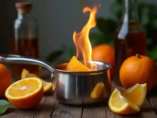 Technique de flambage sécurisée pour desserts et viandes
