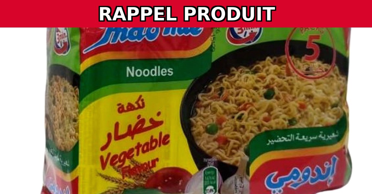 Rappel Urgent : Nouilles Instantanées Légumes Indomie