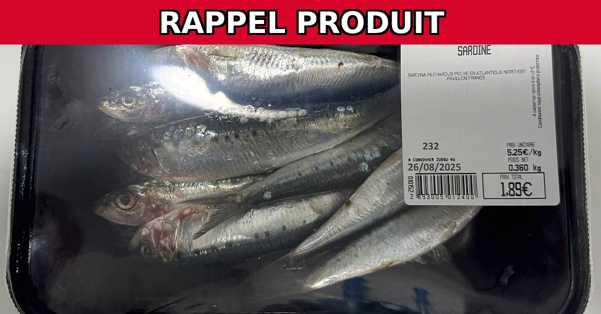Rappel urgent : Sardines contaminées en vente à Montarnaud