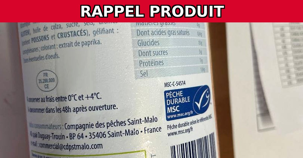 Rappel urgent : Roulé de surimi saveur crabe en raison d'une anomalie d'étiquetage