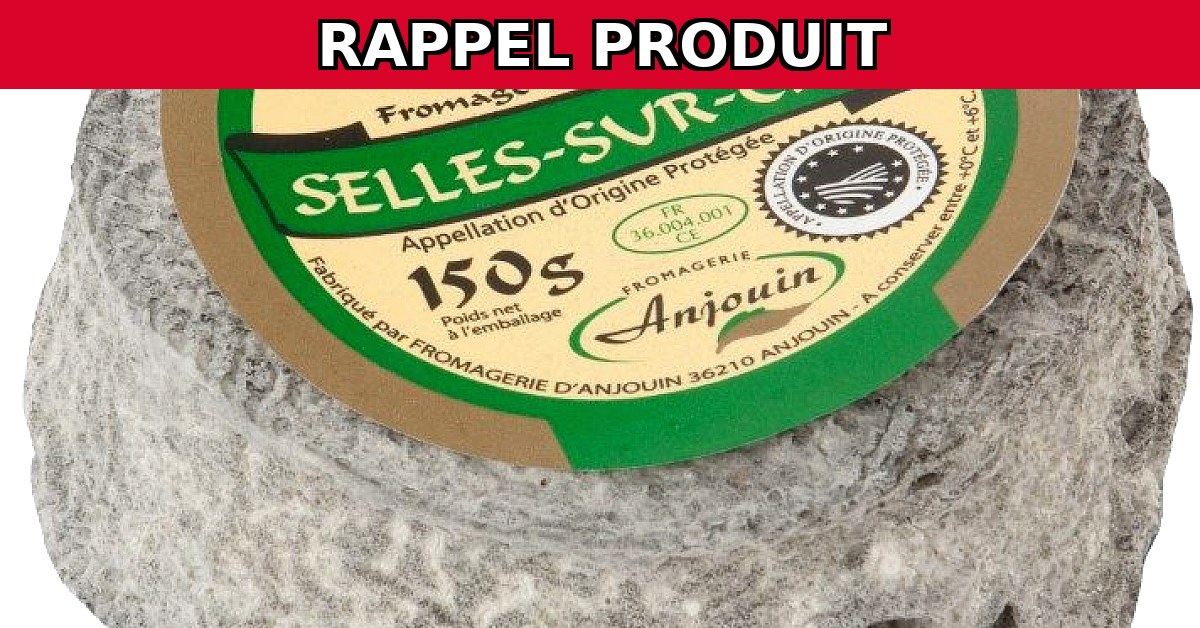 Rappel urgent : Selles sur Cher nu AOP lait cru 23%MG Anjouin 150g