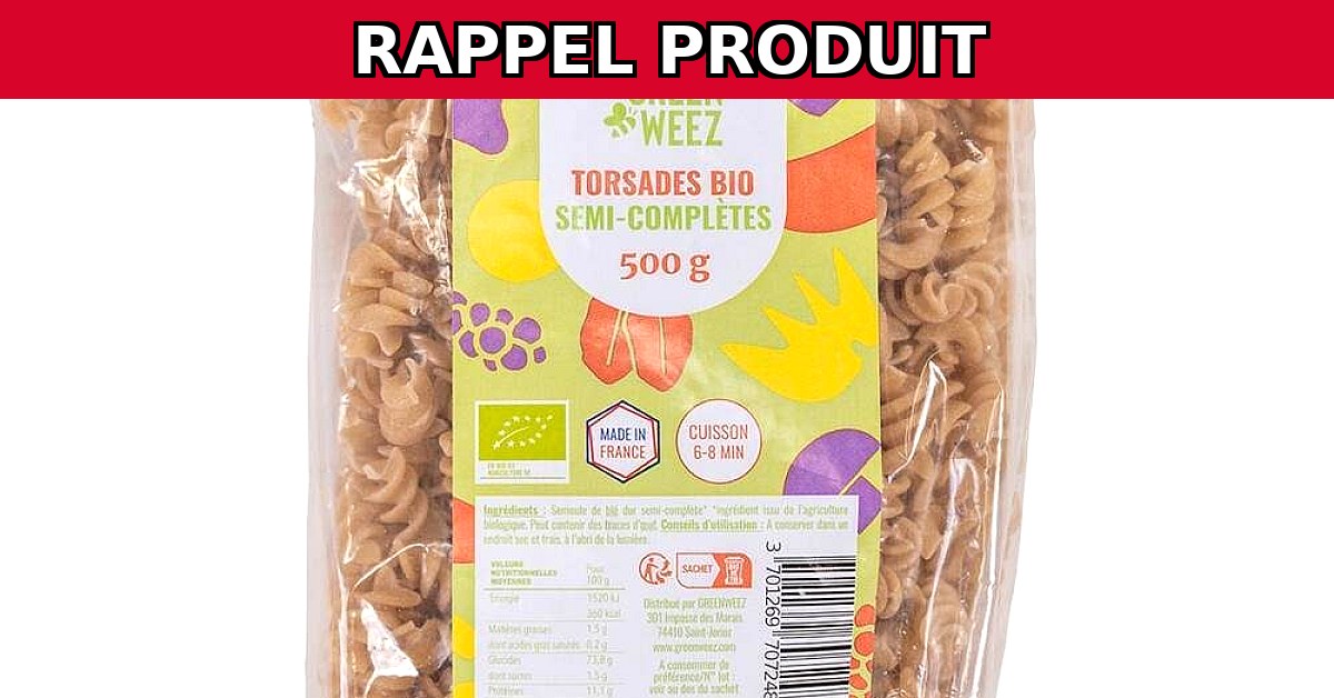 Rappel Urgent : Torsade Semi Complet Bio Contient des Mollusques Non Étiquetés !