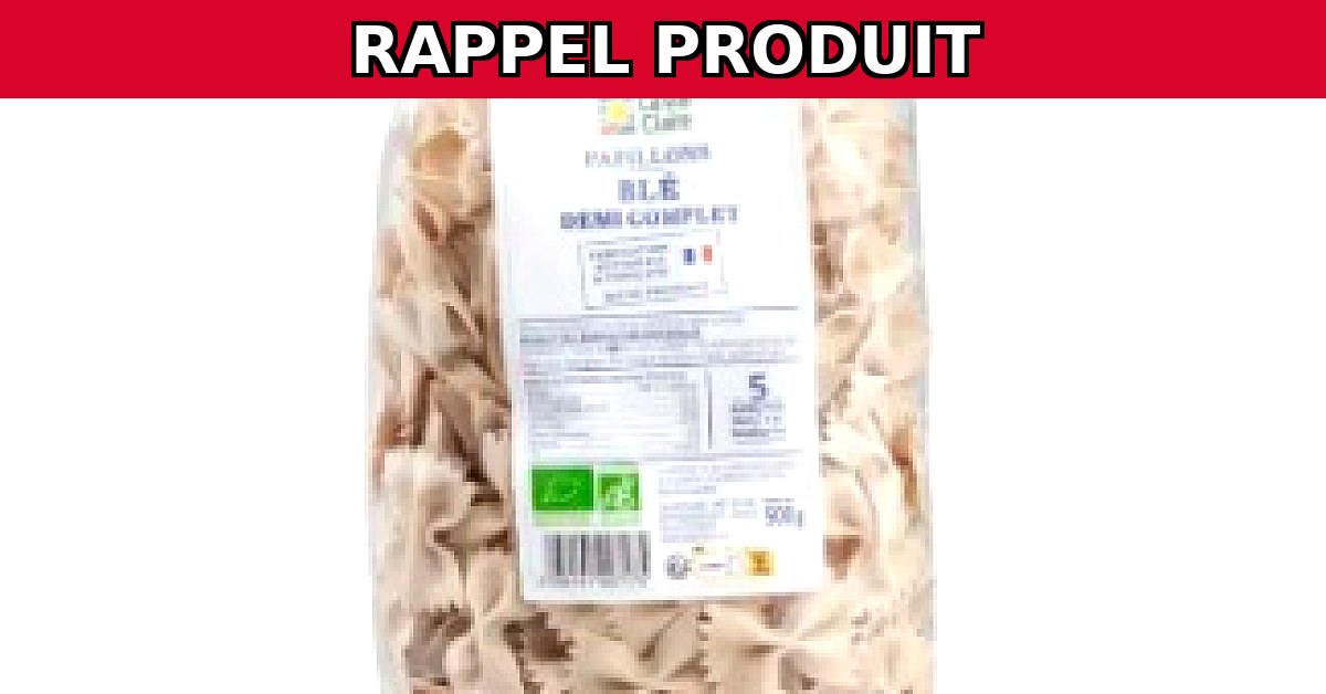Rappel urgent : PAPILLON SEMI COMPLET BIO de La Vie Claire