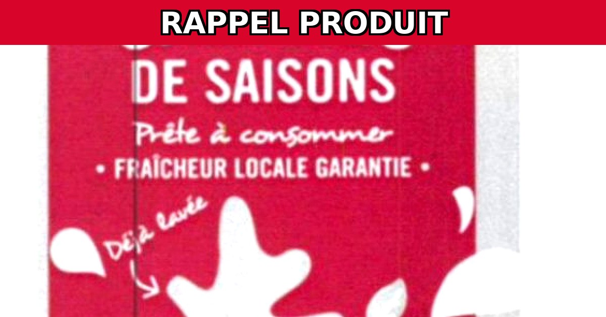 Rappel urgent : Mélange de saisons - 125G contaminé par Salmonella