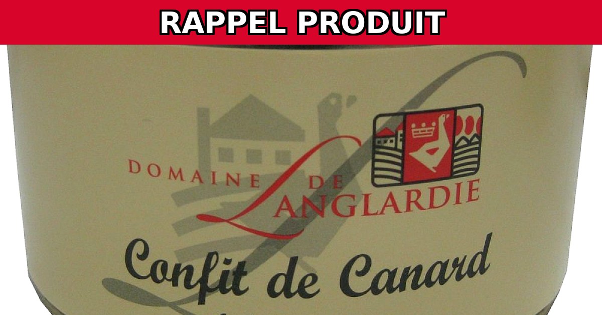 Alerte Rappel : Confit de Canard 4 Cuisses 1250 Grammes
