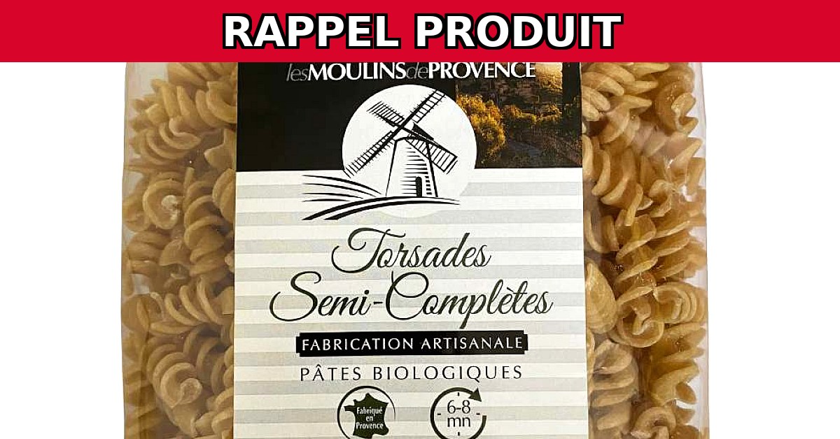 Rappel urgent : Torsade Semi Complète Bio 500g en raison de traces de mollusques