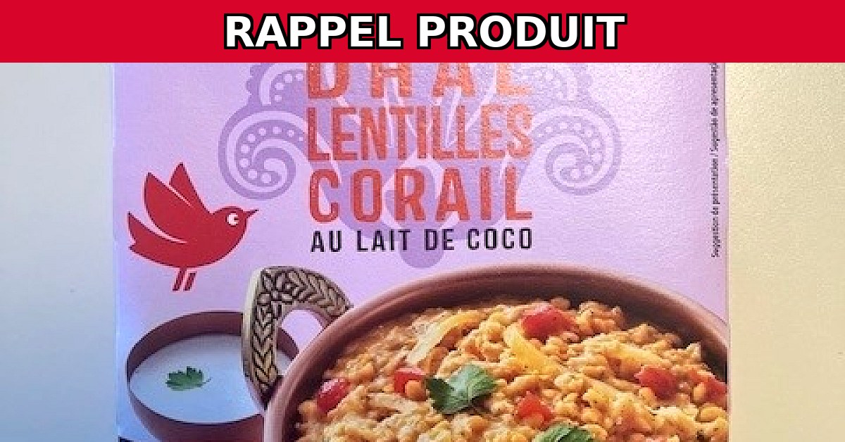 Rappel Urgent : Dhal Lentilles Corail d'Auchan en raison d'une Erreur d'Étiquetage