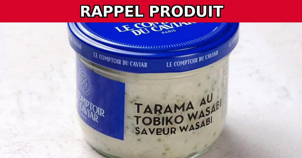 Rappel Urgent : Tarama Tobiko Wasabi 90g en raison d'un risque d'intoxication alimentaire