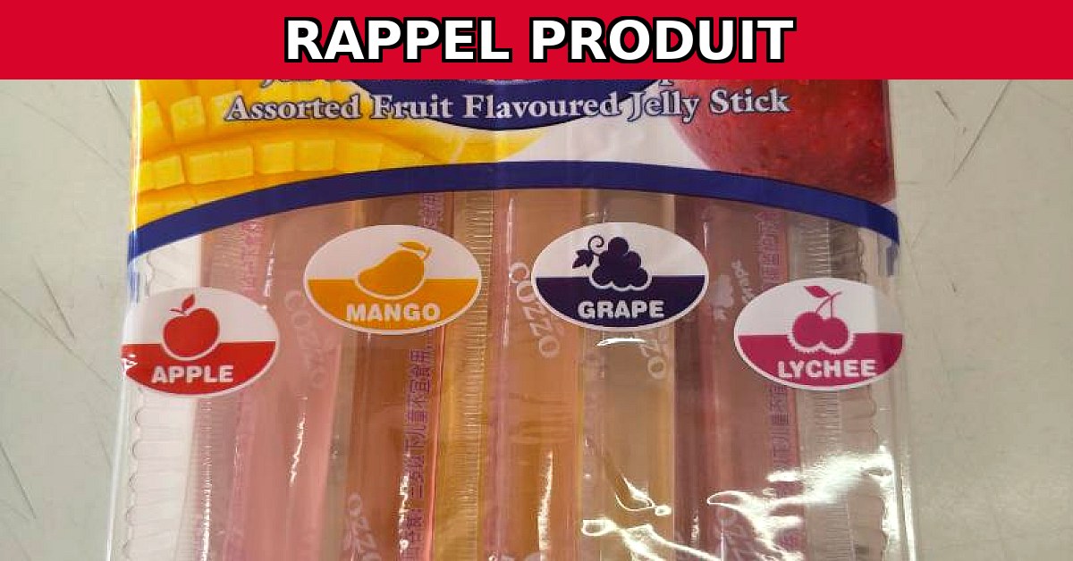 Rappel urgent : Jelly Sticks COZZO en raison de risques d'étouffement