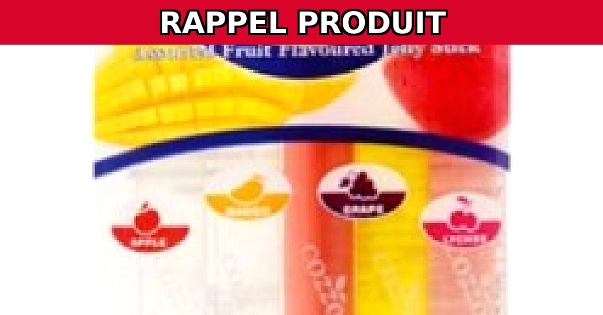 Alerte Rappel : Jelly Stick Mix Fruits 100g de COZZO