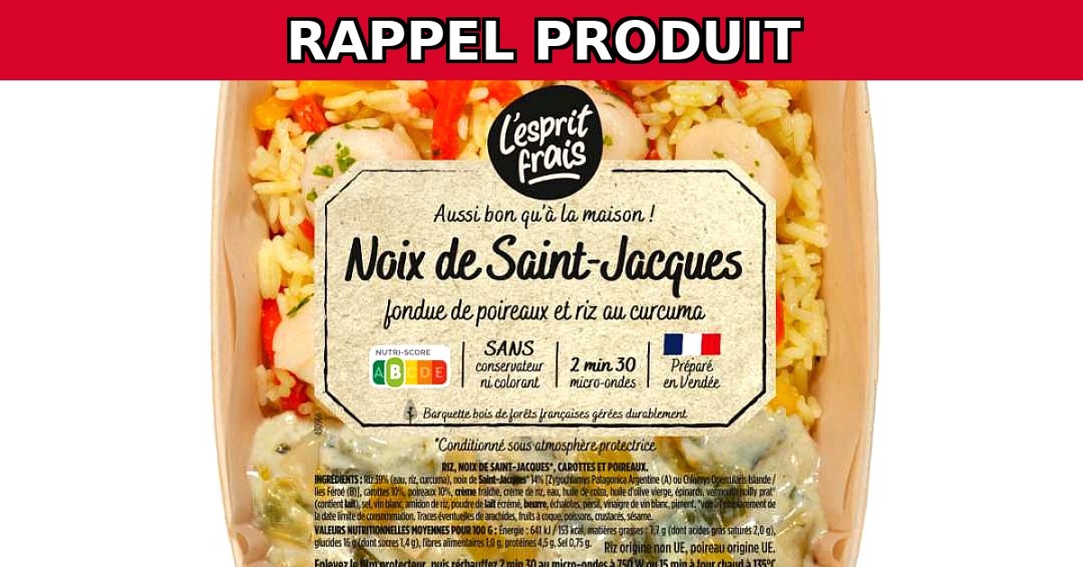 Rappel urgent : Noix de Saint Jacques, fondue de poireau et riz au curcuma