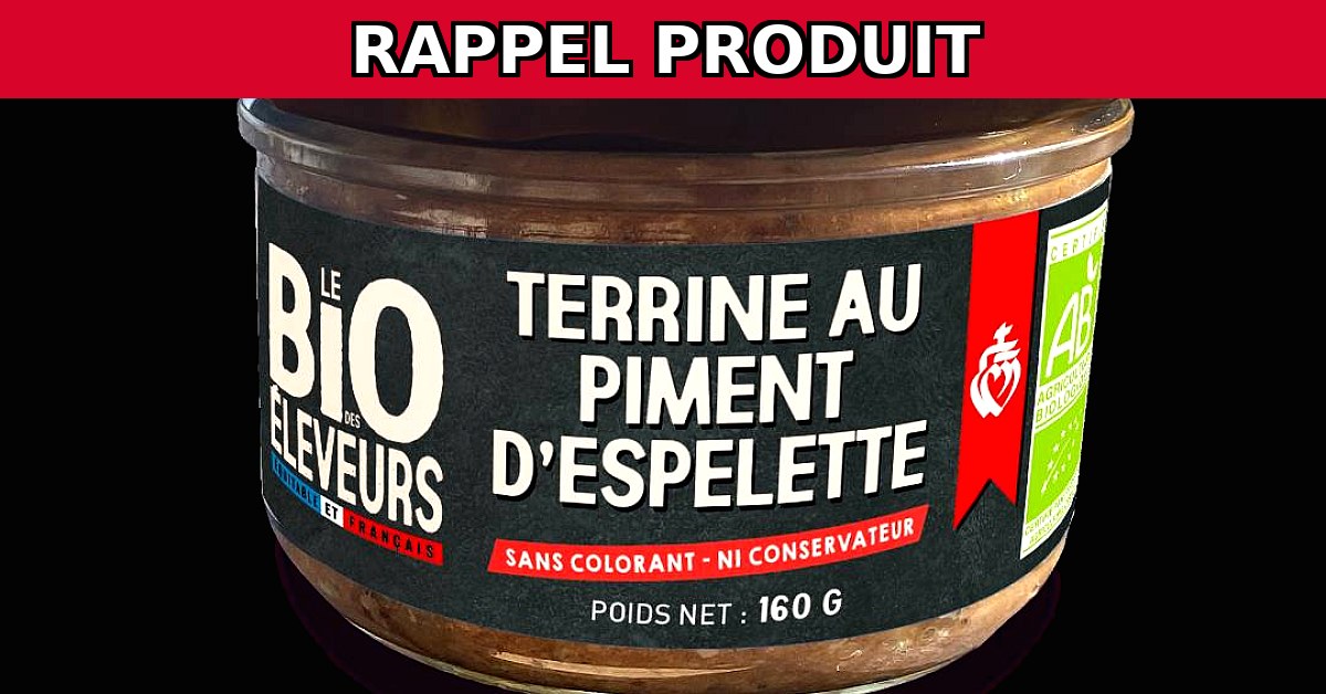 Alerte Rappel : Terrine au Piment d'Espelette de BioPorc
