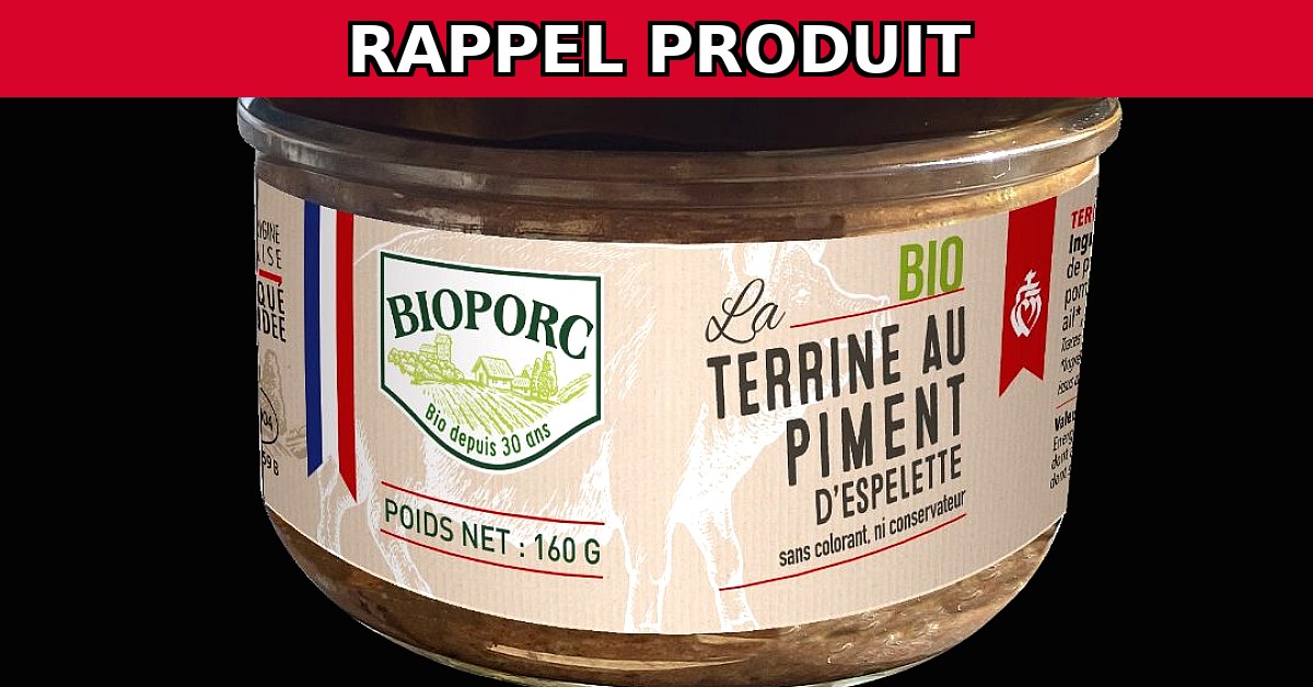 Rappel urgent : Terrine au piment d'Espelette de Bioporc