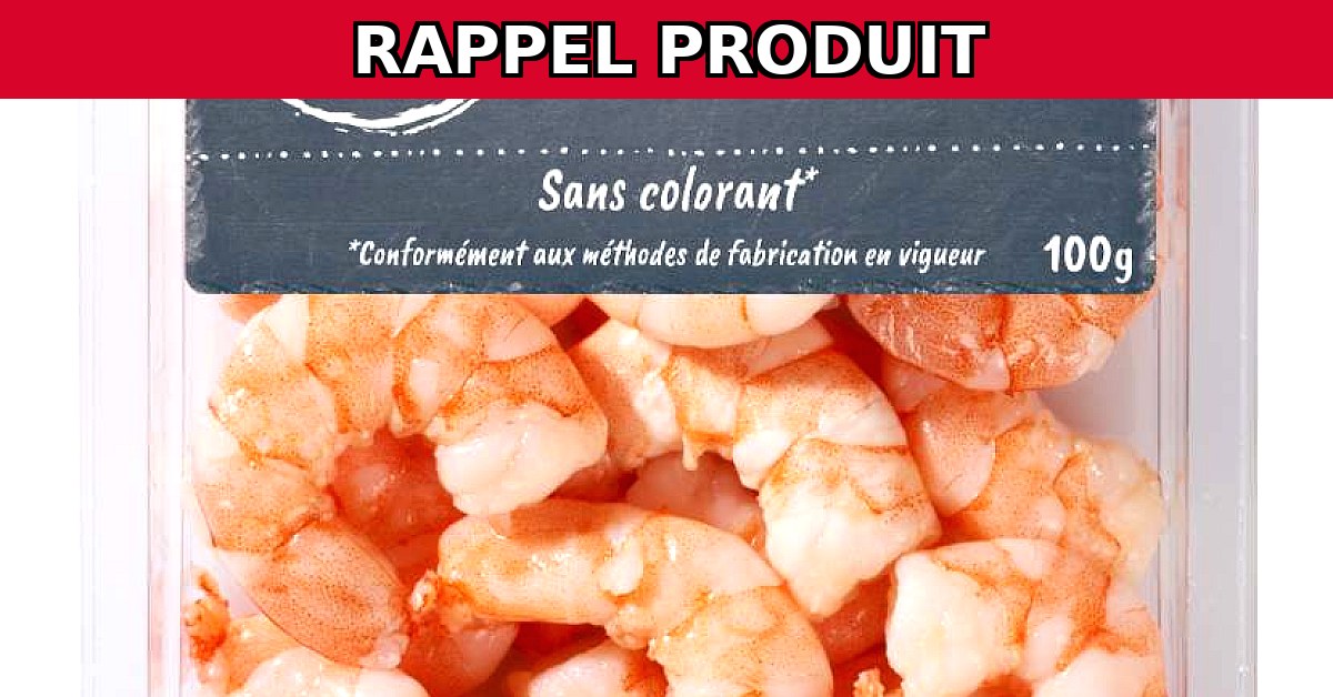 Image du rappel produit Alerte Rappel : Crevettes Décortiquées Carrefour Contaminées