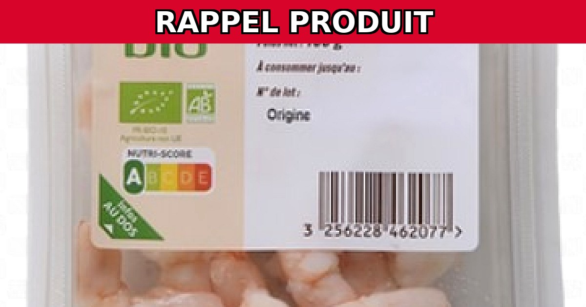 Alerte Rappel : Crevettes U Bio Décortiquées Cuites Suspectées de Contenir Listeria