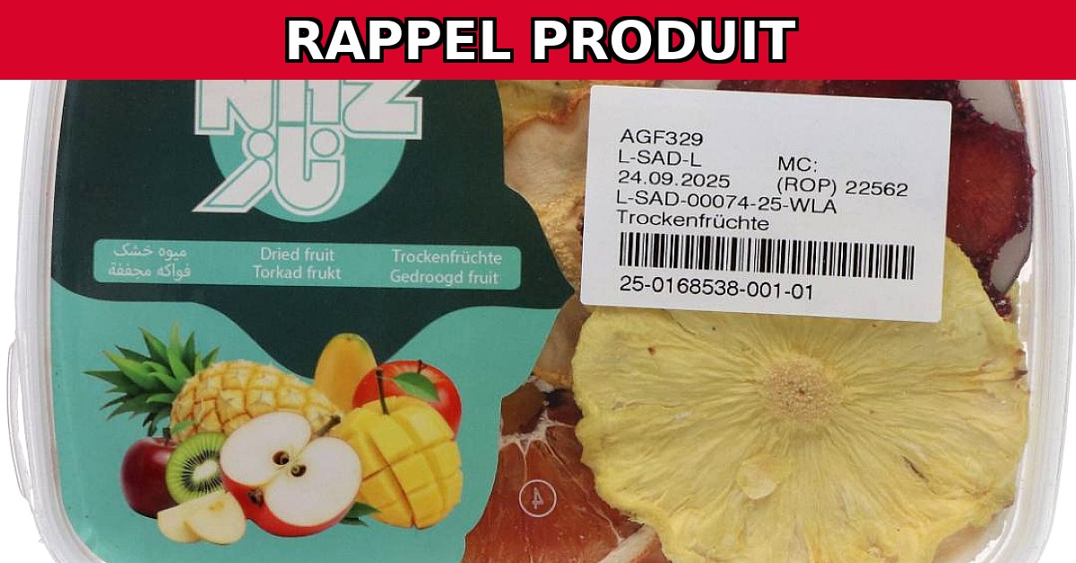 Alerte Rappel : Fruits Séchés de la Marque NAZ Contaminés par des Sulfites