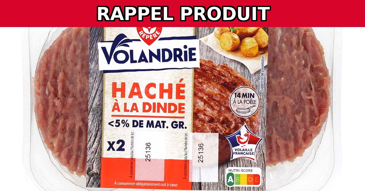 Rappel urgent : Haché à la dinde contaminé par Salmonelle