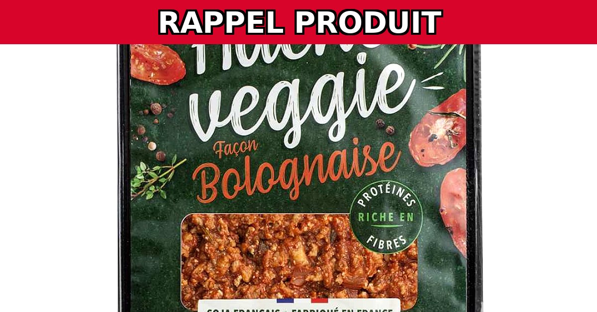 Rappel urgent : Haché végétal bolognaise 240g de La Vie Claire