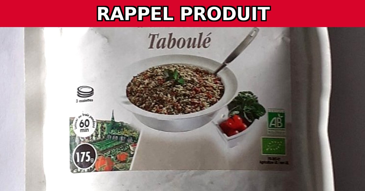 Rappel Urgent : Taboulé BIO CAMBRESIS Contaminé par un Corps Étranger