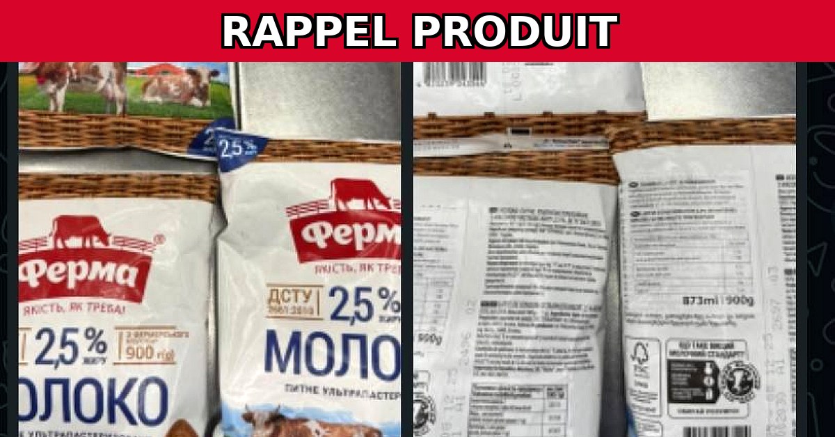 Alerte Rappel : Lait de Consommation Ferma Contaminé !