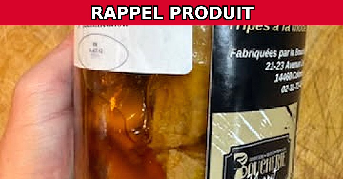 Rappel urgent : Tripes à la mode de Caen en raison d'un risque de botulisme