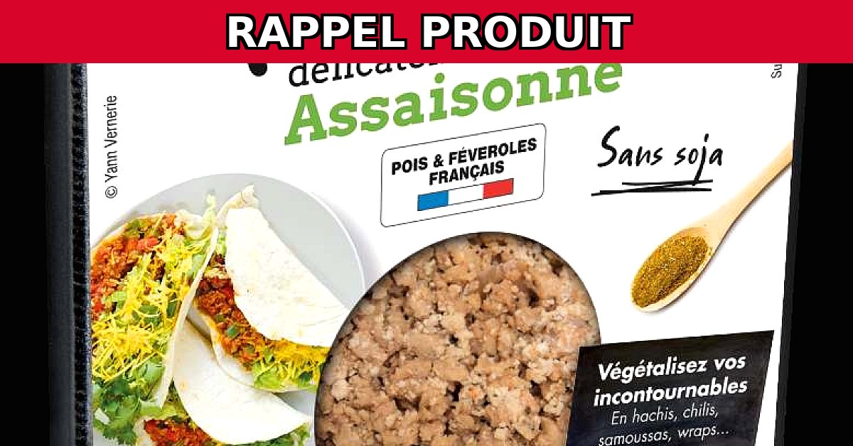 Rappel urgent : HACHÉ VÉGÉTAL POIS ET FÉVEROLES de Tossolia