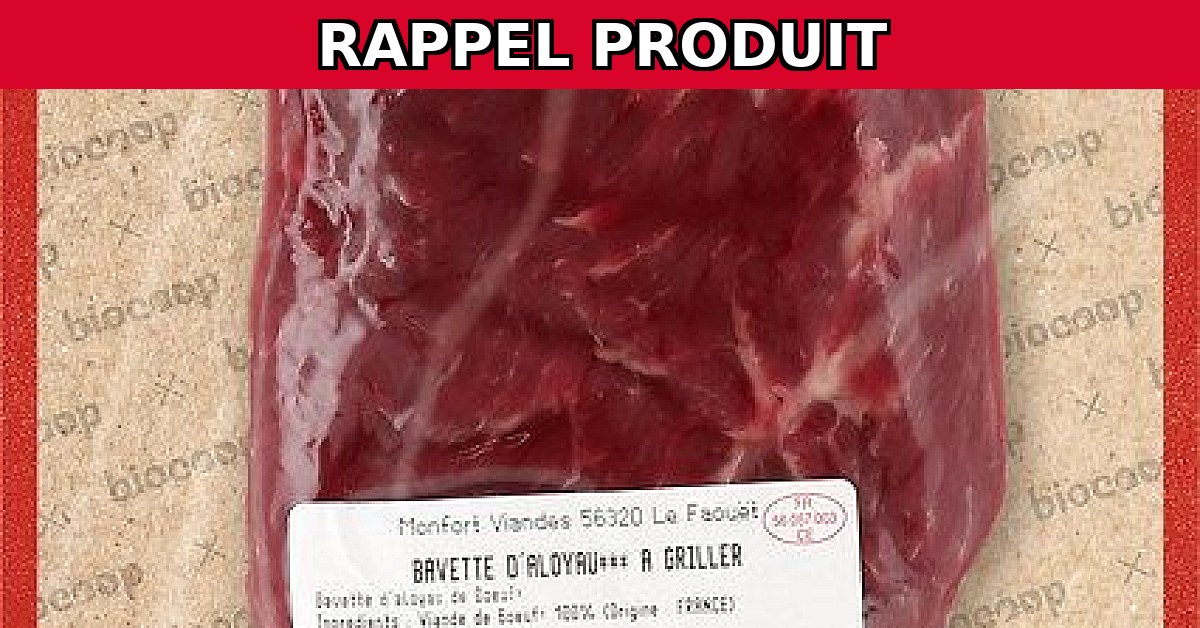 Rappel urgent : Bavette aloyau Biocoop en raison d'une anomalie d'étiquetage