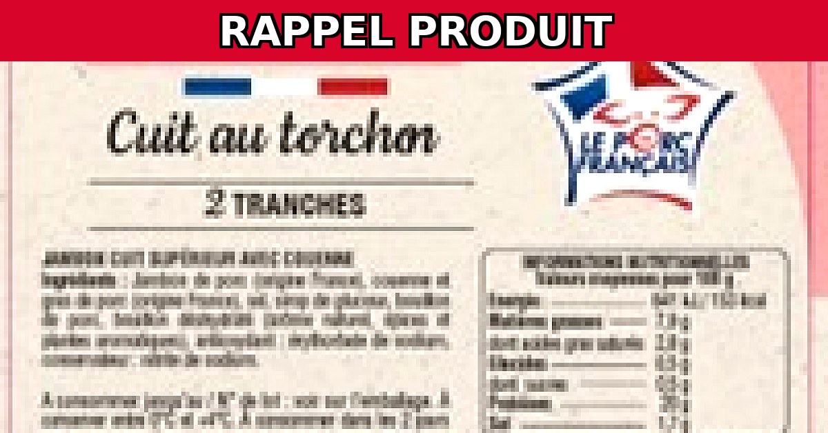 Rappel Urgent : Jambon Cuit au Torchons Contaminé par Listeria