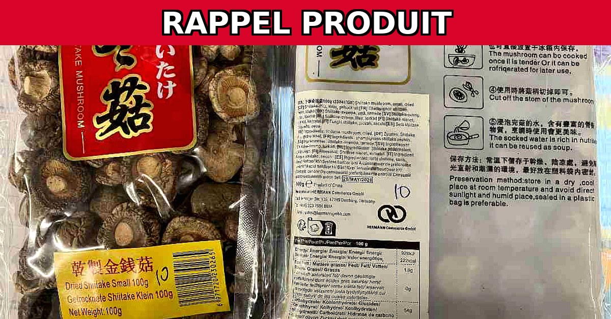 Alerte Rappel : Champignons Déshydratés Shiitake Contaminés !