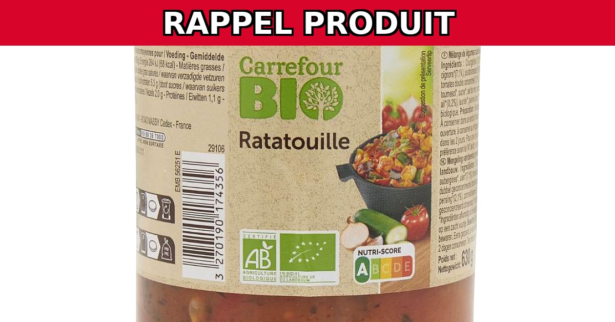 Alerte Rappel : Ratatouille Carrefour Contaminée par du Verre !