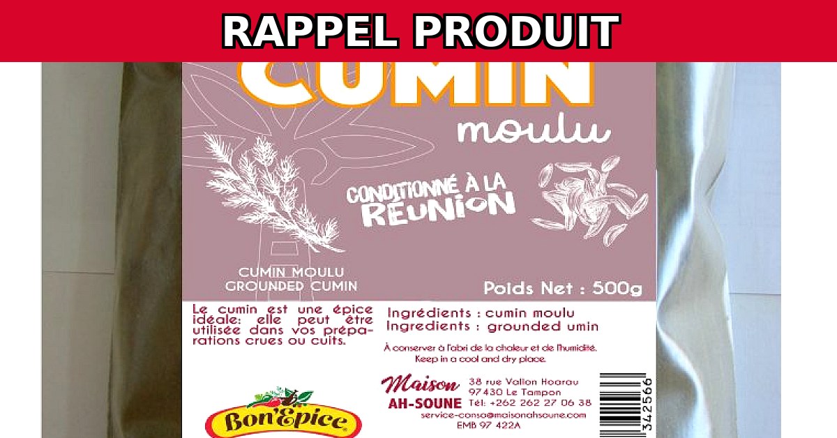 Alerte Rappel : Cumin Moulu en Sachet 500 G Contaminé !