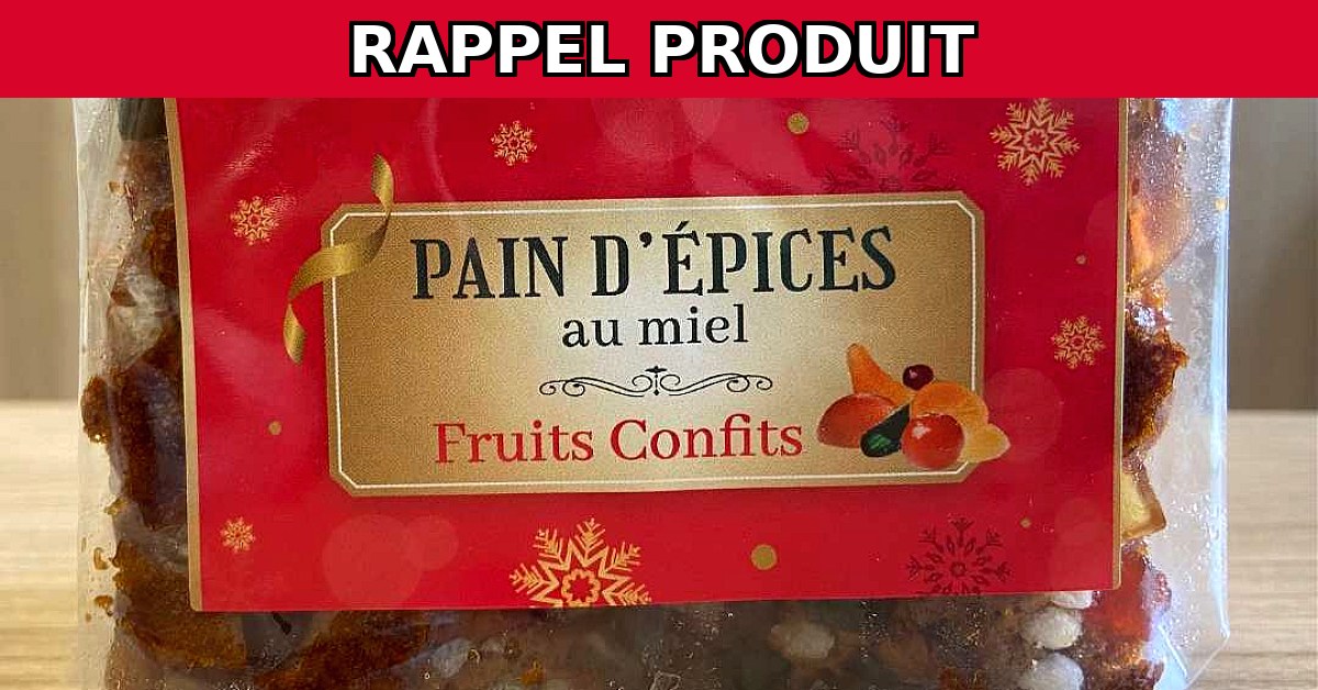 Rappel Urgent : Pain d'Épices au Miel Fruits Confits 220g