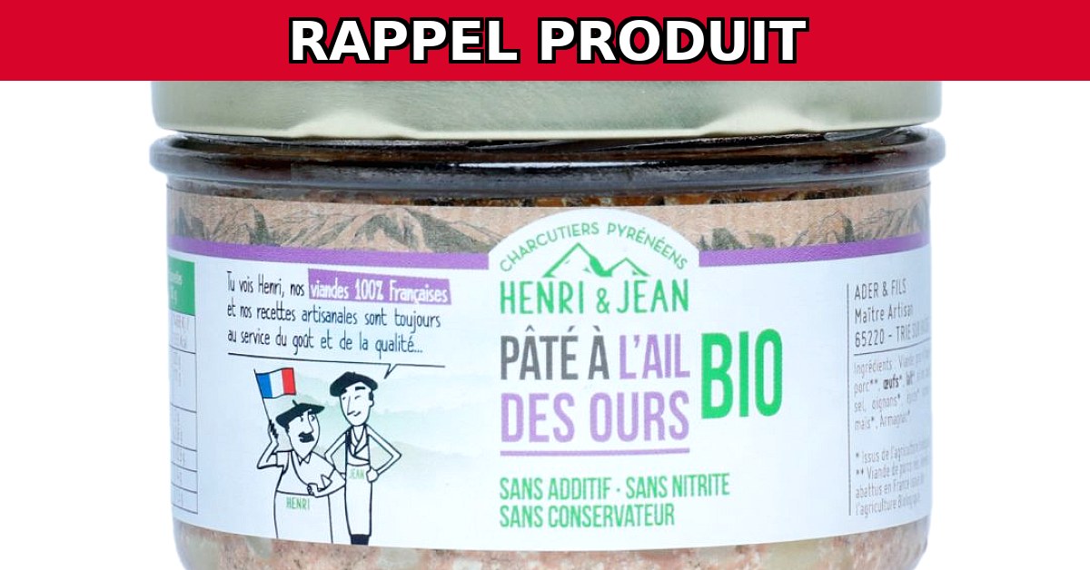 Rappel urgent : Pâté de porc à l'ail des ours BIO contaminé !