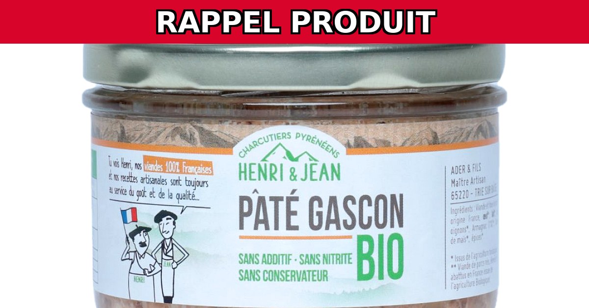 Alerte Rappel : Pâté Gascon BIO Contaminé par un Corps Étranger