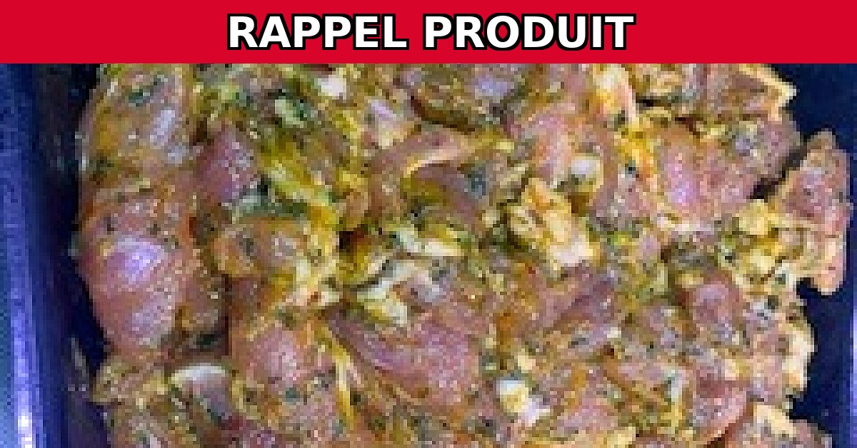 Rappel Urgent : Araignée de Porc Marinade Thym Citron Contaminée