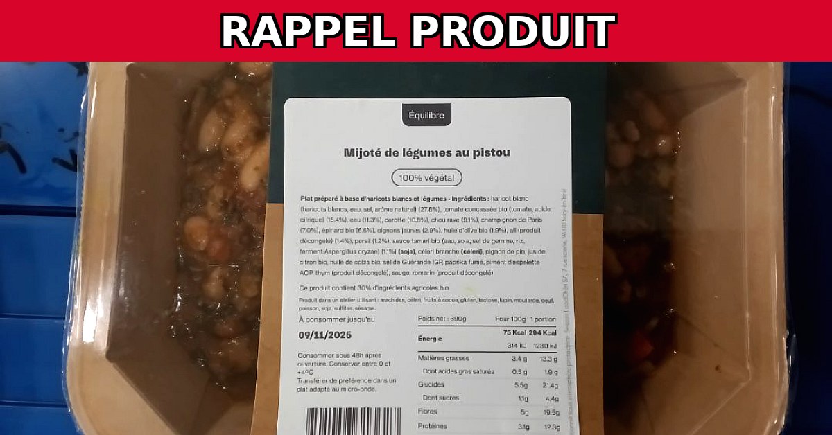 Rappel urgent : Mijoté de légumes au pistou de SEAZON