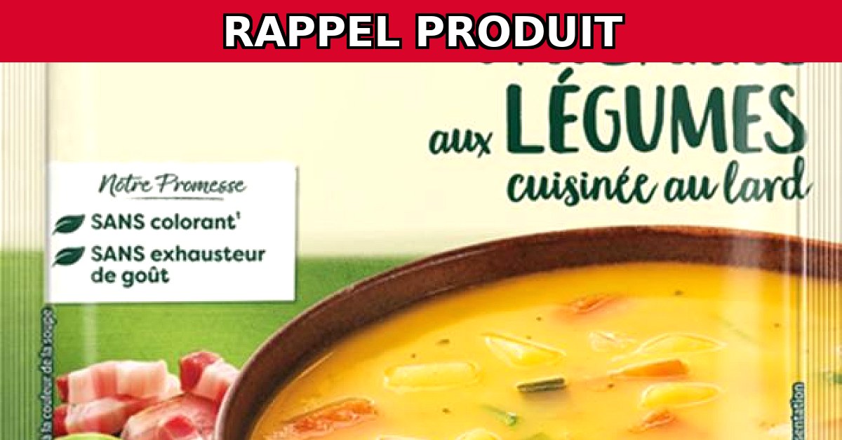Alerte Rappel : KNORR Soupe PAYSANNE aux LÉGUMES cuisinée au lard