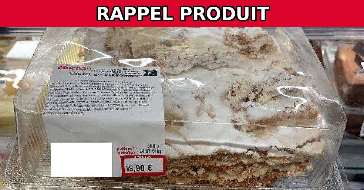 Rappel urgent : Gâteau CASTEL contaminé par des salmonelles