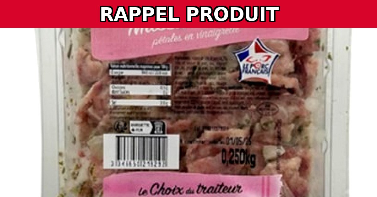 Alerte Rappel : Museau de Porc pétales Vinaigrette 250 g contaminé par Listeria