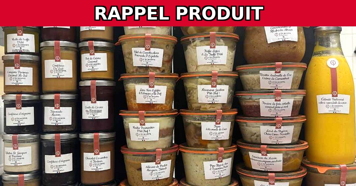 Rappel urgent : Tous les bocaux et pots en verre de l'Échoppe by Chef Poudras