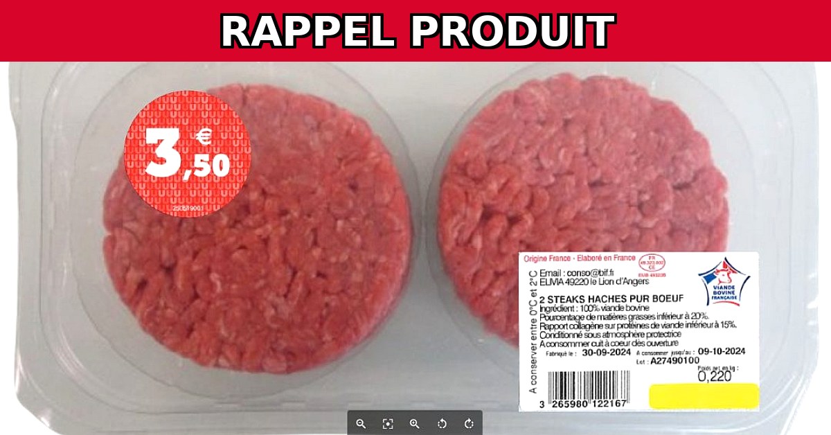 Rappel Urgent : Steak Haché Contaminé par des Particules Métalliques