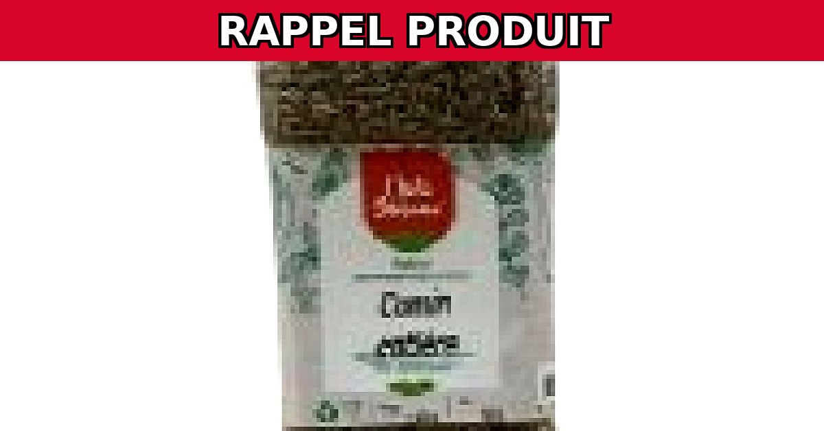 Alerte Rappel : Cumin Entier Pot 150g de Mets Délices
