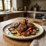 Agneau rôti au thym et légumes fondants