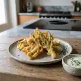 Beignets de fanes d'oignons dorés