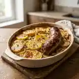 Andouillettes grillées et pommes boulangères