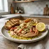 Araignées de mer fraîches du pêcheur à la sauce citronnée