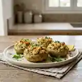Artichauts farcis au poisson, croûte dorée