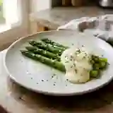 Asperges et mayonnaise mousseuse